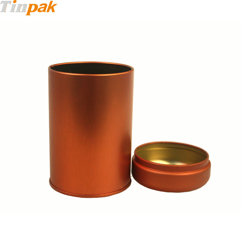 round tea metal cans